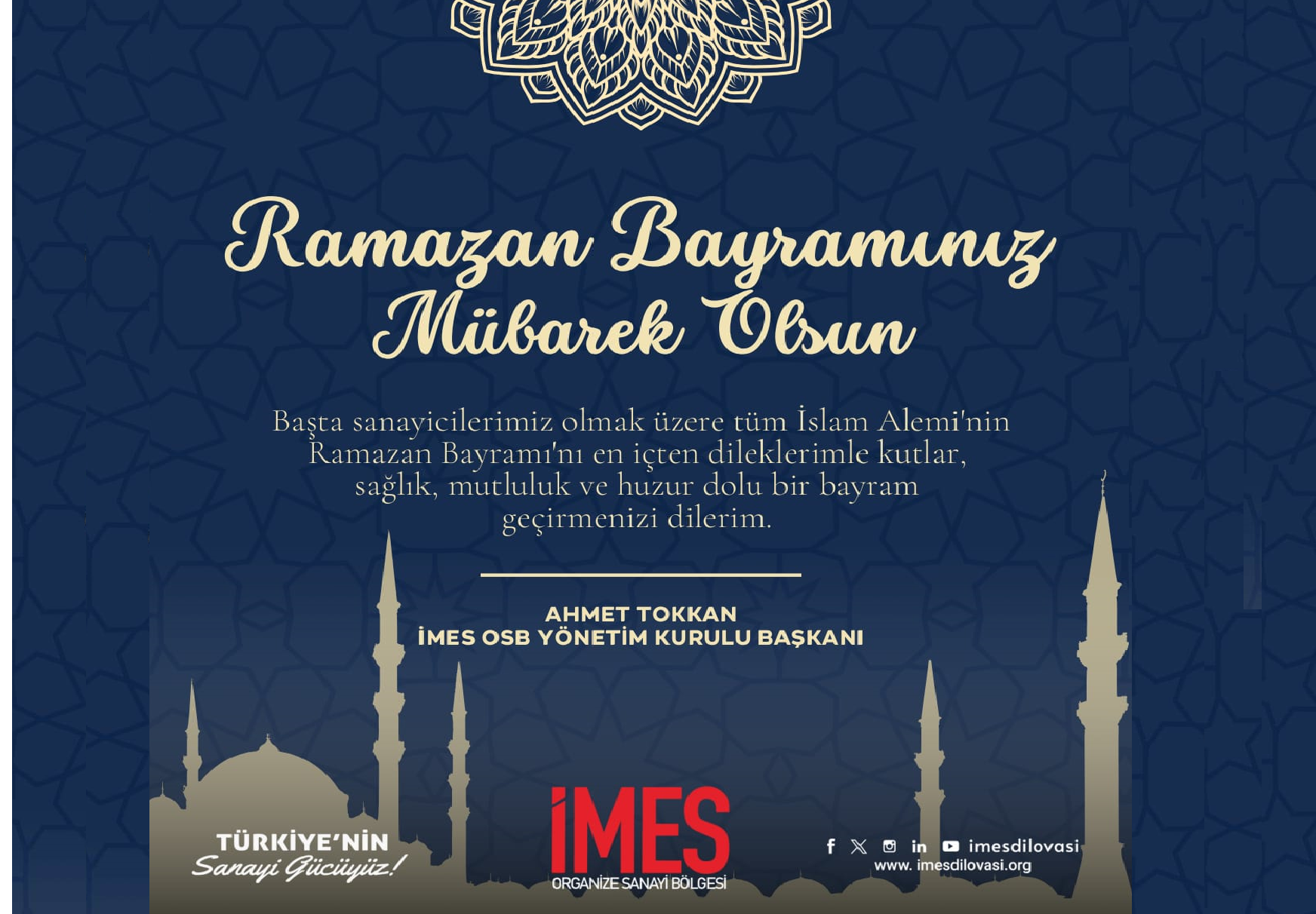 İMES OSB Ramazan Bayramı Kutlama İlanı