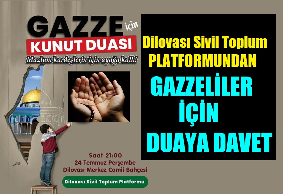 Gazze İçin Merkez Cami Bahçesinde Kunut Duasına Davet