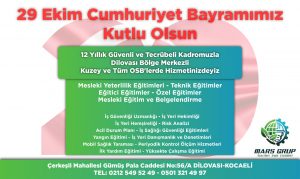 MARS GRUP İSG Akademisi 29 Ekim Cumhuriyet Bayramı Kutlama İlanı