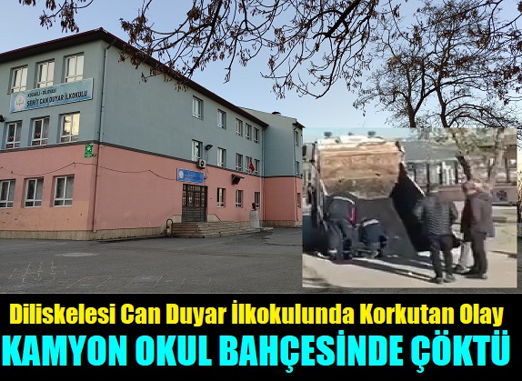 Asfalt Yüklü Kamyon Okulun Bahçesine Gömüldü!