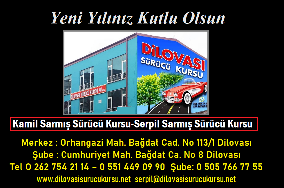 Dilovası Sürücü Kursu Yeni Yıl Kutlama İlanı
