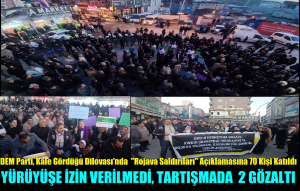 DEM Parti’nin Kalesi Dilovası’nda Rojava’ya saldırılar protestosuna 70 Kişi Katıldı