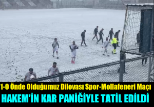Hakemin Panik Yapmasıyla Kısa Süreli Kar Yağışında Maç Tatil Edildi