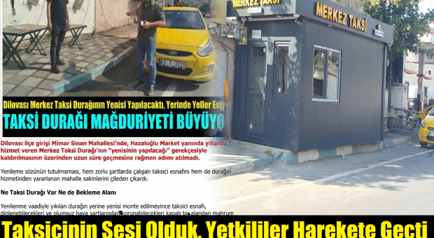 Haberimiz Ses Getirdi: Dilovası Merkez Taksi Durağı Kabinine Kavuştu